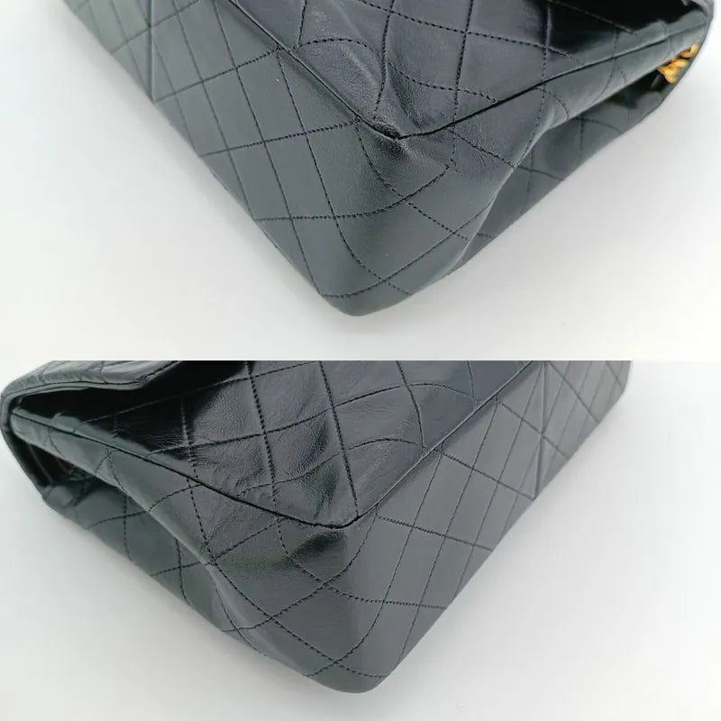 jr383-chanel-vintage-black-lambskin-25cm-flap-bag