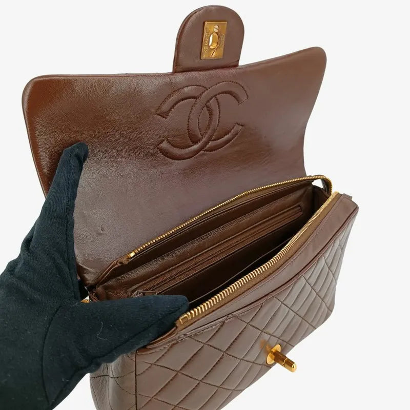 c411-chanel-vintage-brown-lambskin-flap-backpack