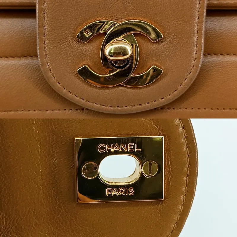 js500-chanel-vintage-light-brown-lambskin-horizontal-stripes-flap-bag