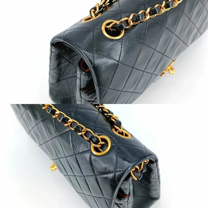 js984-chanel-vintage-black-lambskin-25cm-classic-flap-bag