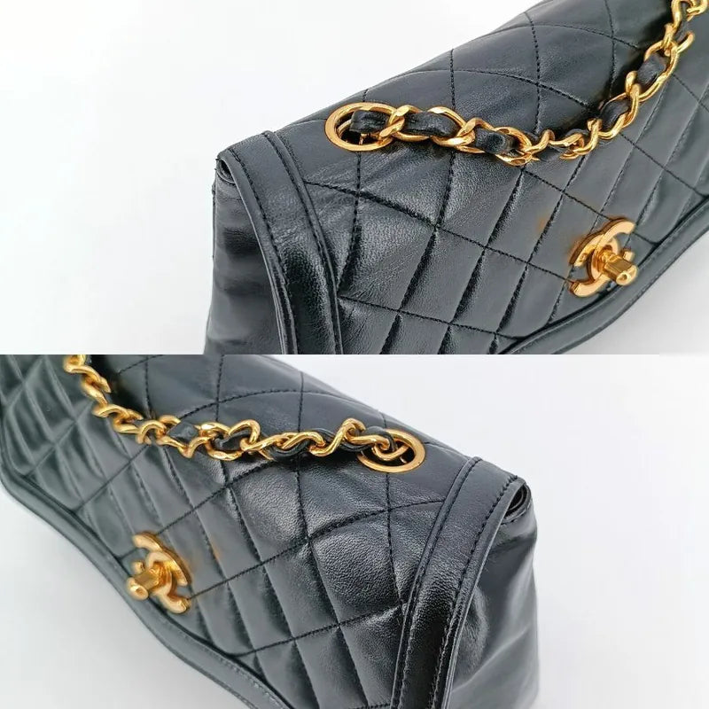 jt227-chanel-vintage-black-lambskin-quilted-flap-bag