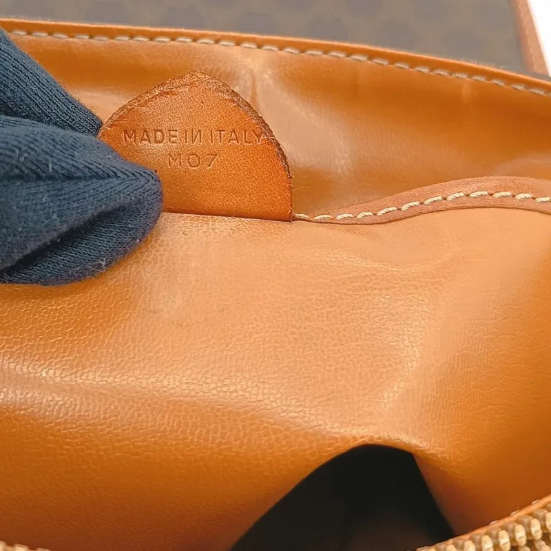 jt564-celine-brown-canvas-macadam-shoulder-bag