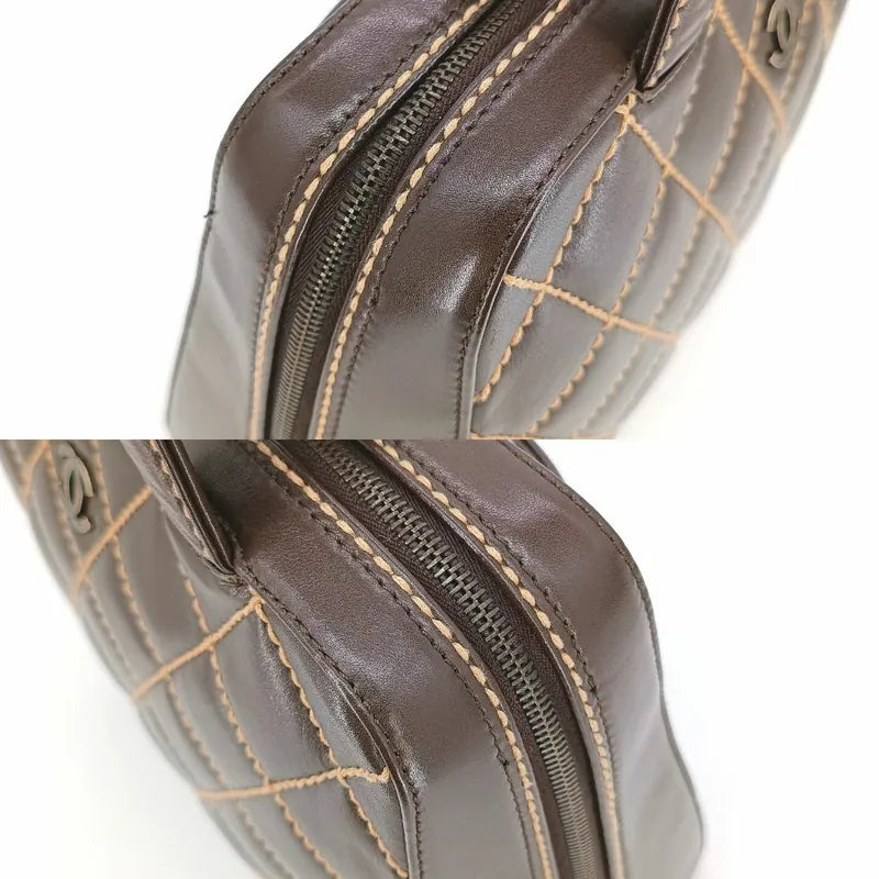 jt583-chanel-vintage-brown-calfskin-wild-stitch-handbag