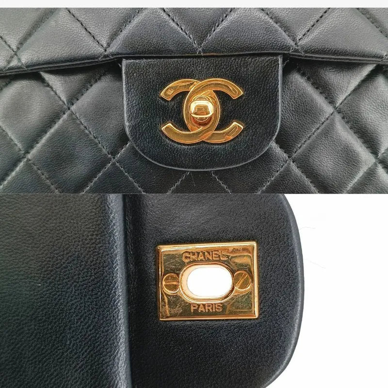 jt150-chanel-vintage-black-lambskin-25cm-classic-flap-bag