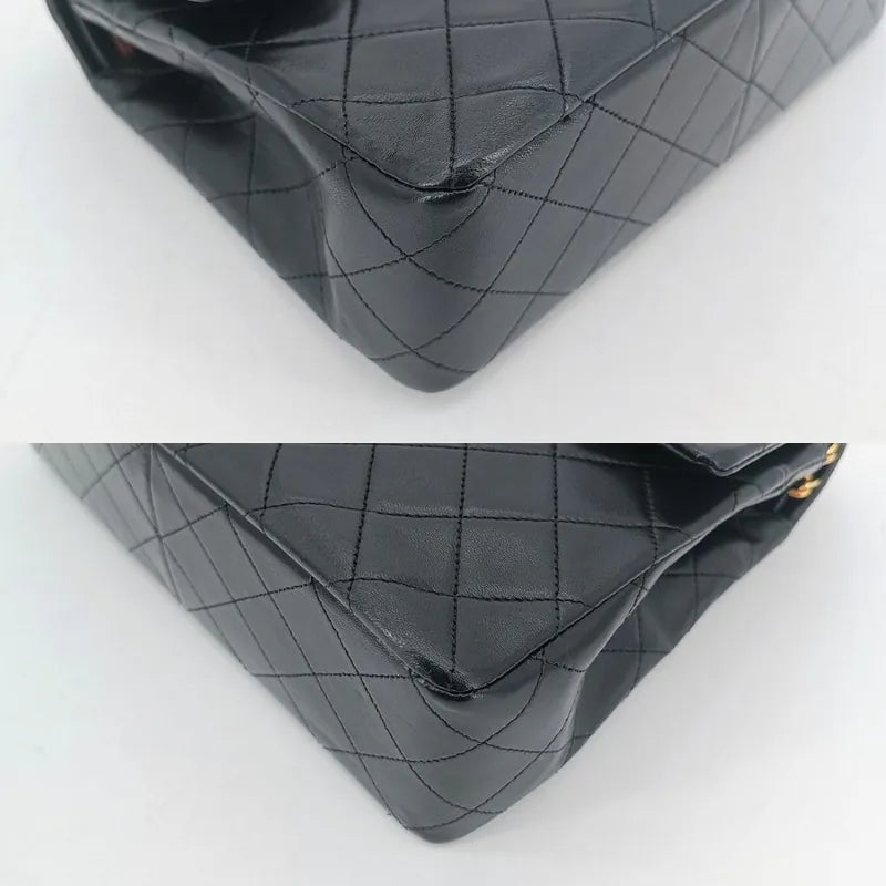 ju603-chanel-vintage-black-lambskin-25cm-flap-bag