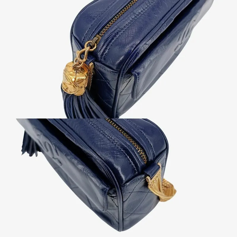 c423-chanel-vintage-navy-lambskin-clover-chain-camera-bag