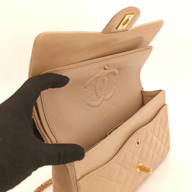jr791-chanel-vintage-beige-lambskin-25cm-classic-flap-bag
