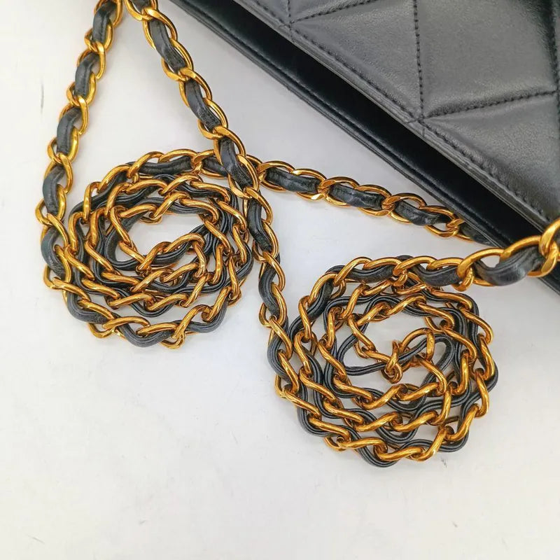 jah182-chanel-vintage-black-lambskin-sun-flower-charm-tote-bag