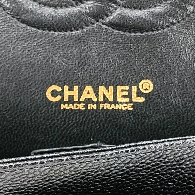 c398-chanel-vintage-black-caviar-leather-25cm-classic-flap-bag