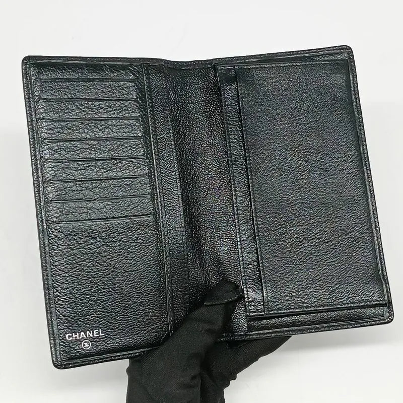 jw335-chanel-vintage-black-caviar-leather-long-wallet