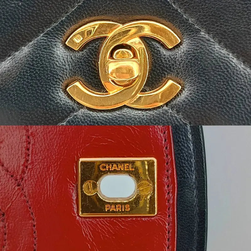 ra355-chanel-vintage-black-lambskin-half-moon-vertical-flap-bag