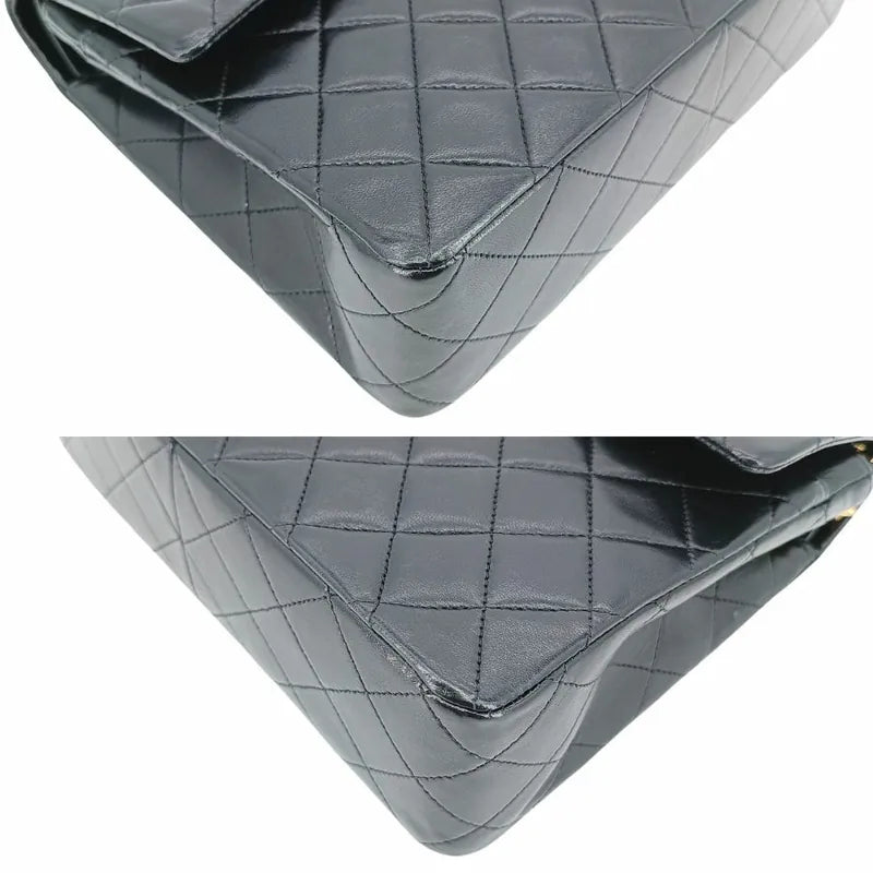 ra374-chanel-vintage-black-lambskin-25cm-flap-bag