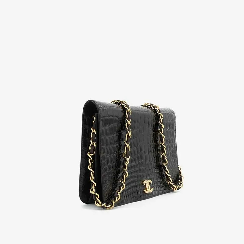 jq795-chanel-vintage-brown-crocodile-skin-flap-bag