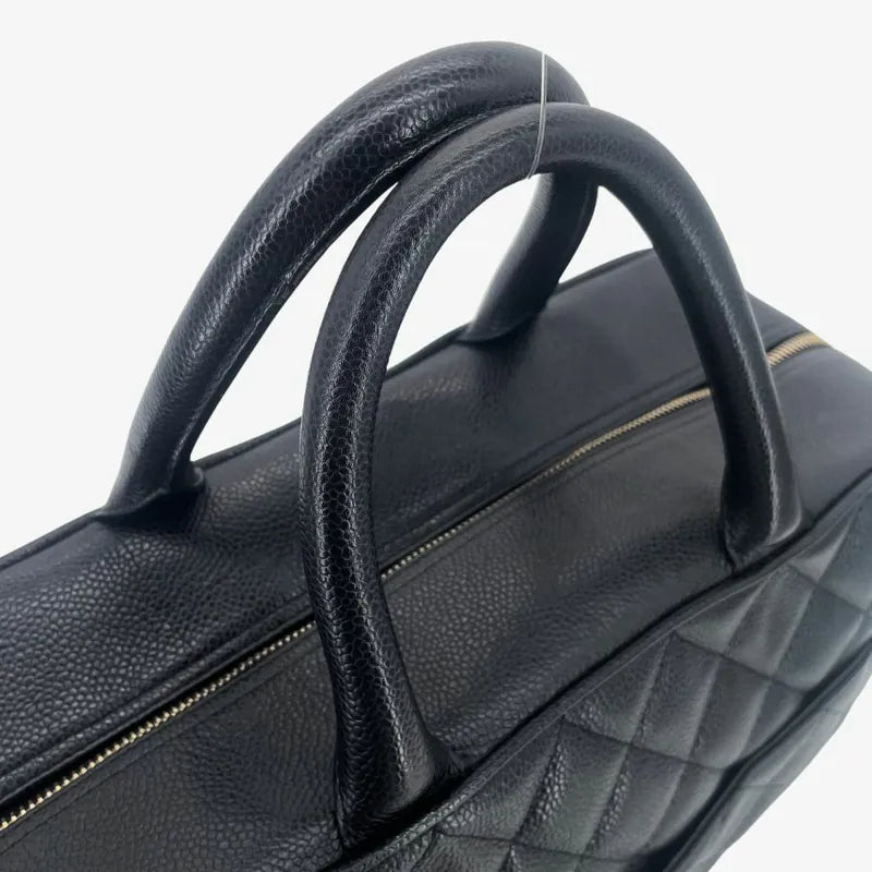 jw593-chanel-vintage-black-caviar-leather-boston-bag