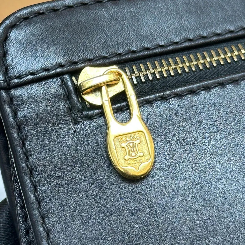 jx231-celine-vintage-black-leather-clutch-bag