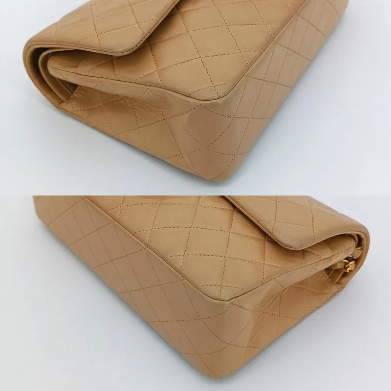 js537-chanel-vintage-beige-lambskin-25cm-classic-flap-bag