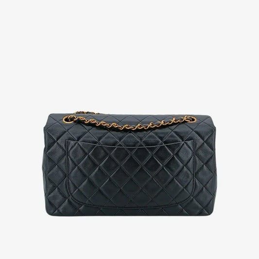 jt879-chanel-vintage-black-lambskin-27cm-classic-flap-bag