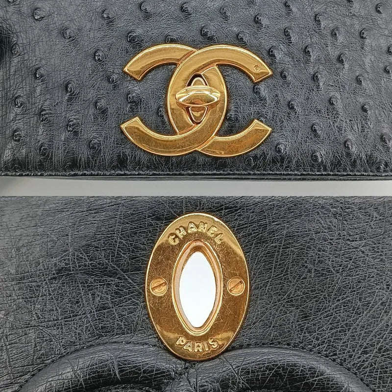 jah111-chanel-vintage-black-ostrichskin-full-flap-bag