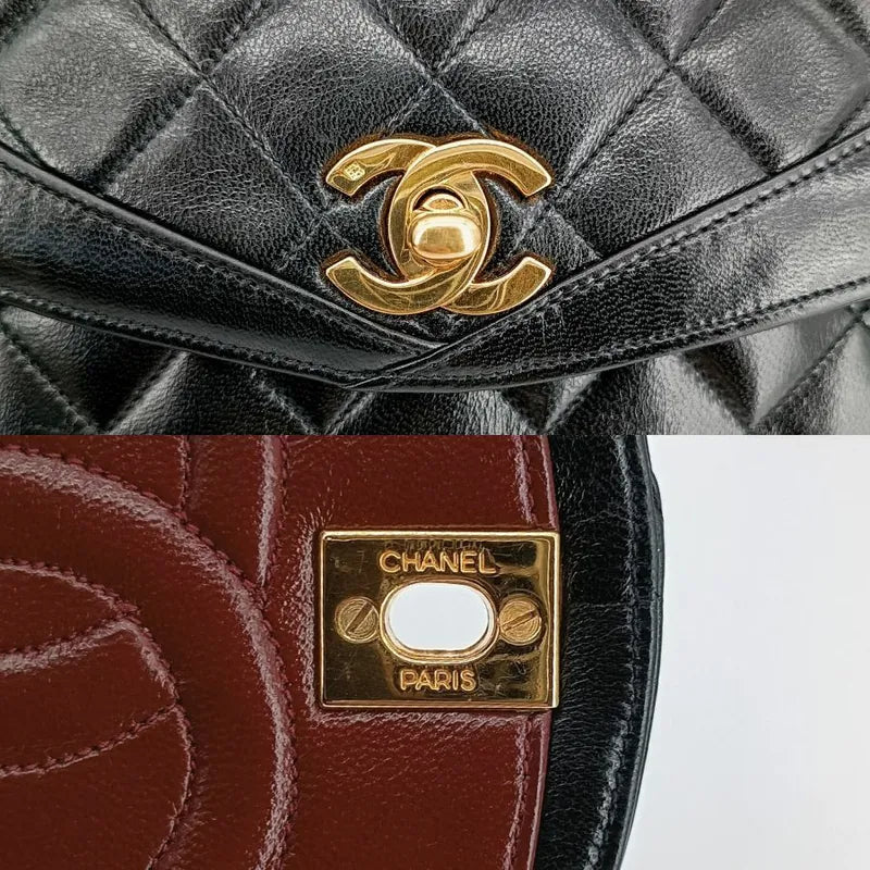 js367-chanel-vintage-black-lambskin-quilted-flap-bag