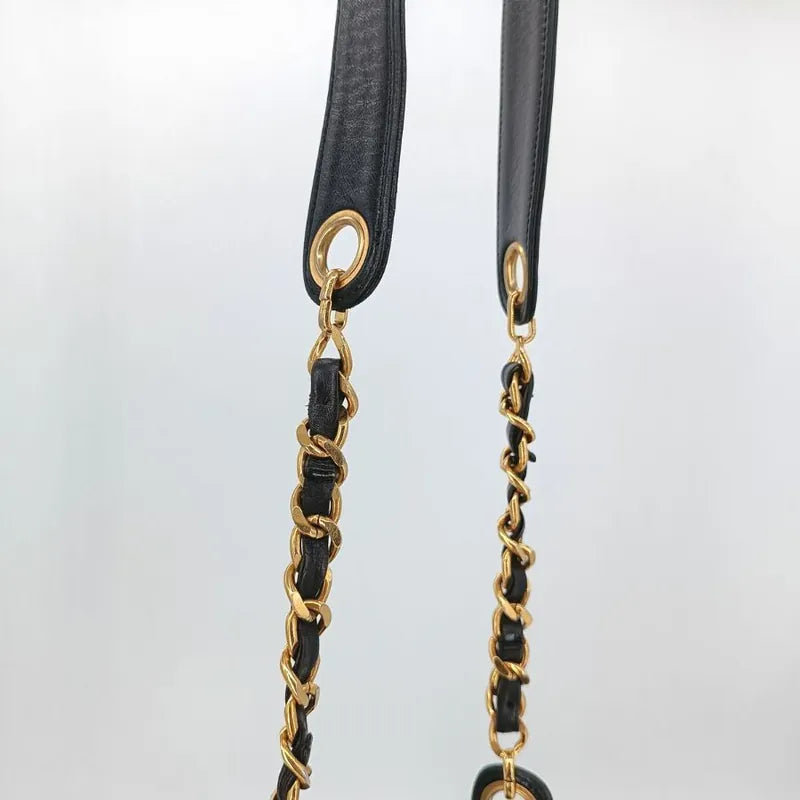 jah145-chanel-vintage-black-lambskin-gold-ball-bucket-bag