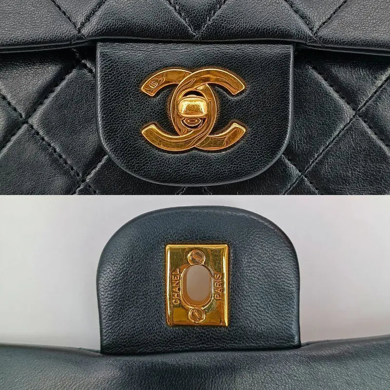 ju614-chanel-vintage-black-lambskin-25cm-classic-flap-bag