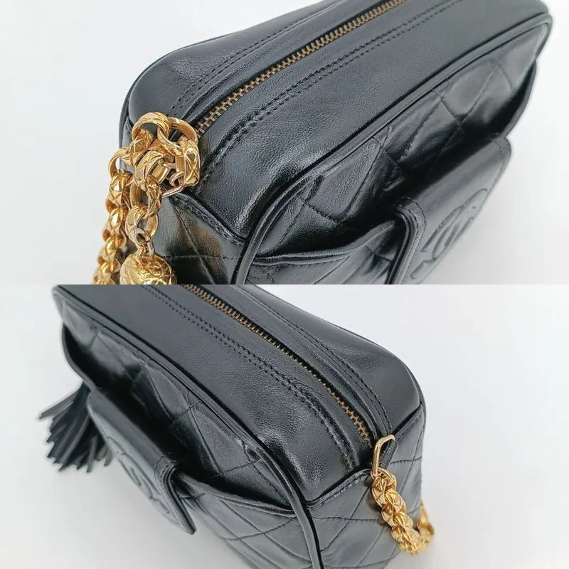 jt276-chanel-vintage-black-lambskin-gold-chain-tassel-camera-bag