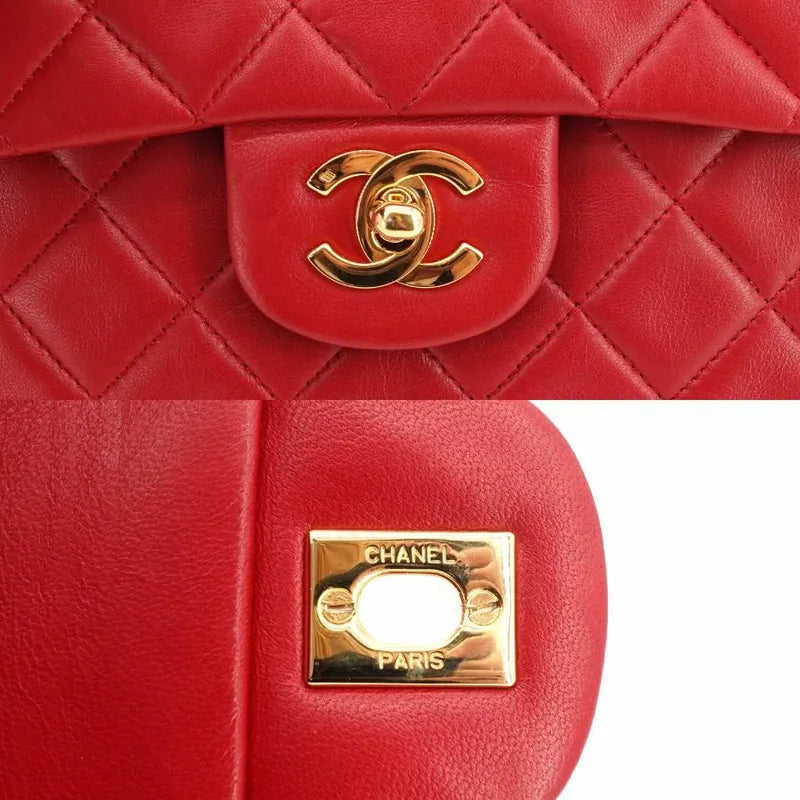 js518-chanel-vintage-red-lambskin-25cm-flap-bag
