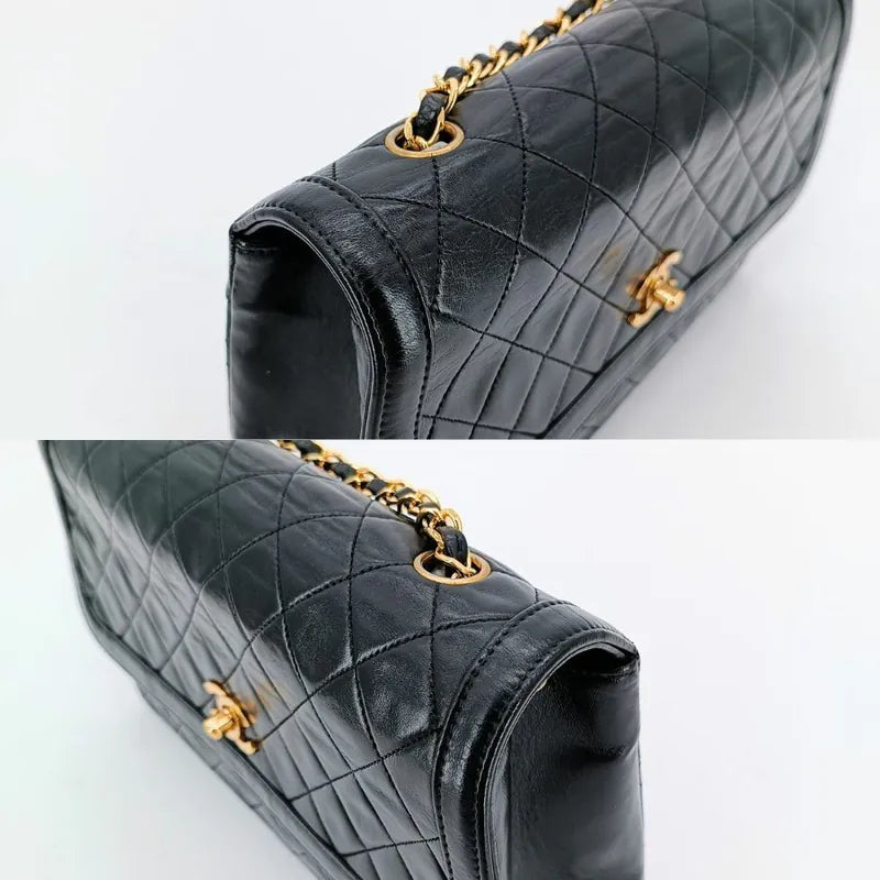 jah150-chanel-vintage-black-lambskin-quilted-flap-bag