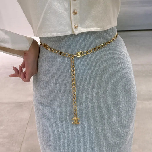C623 - CHANEL Vintage CC Logo Waist Chain