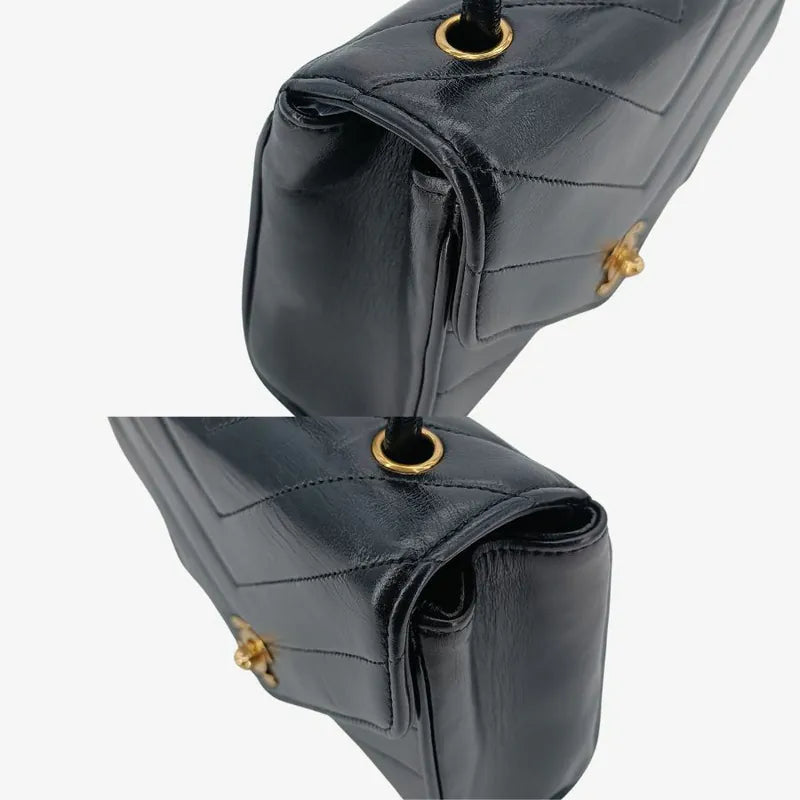 rb581-chanel-vintage-black-lambskin-chevron-flap-bag