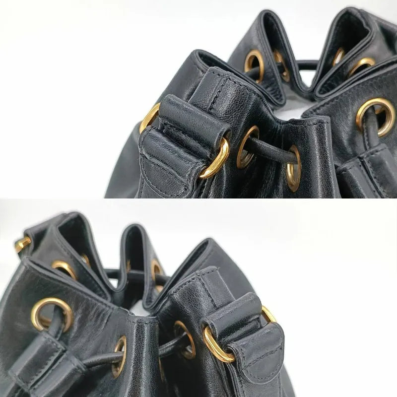 jah145-chanel-vintage-black-lambskin-gold-ball-bucket-bag