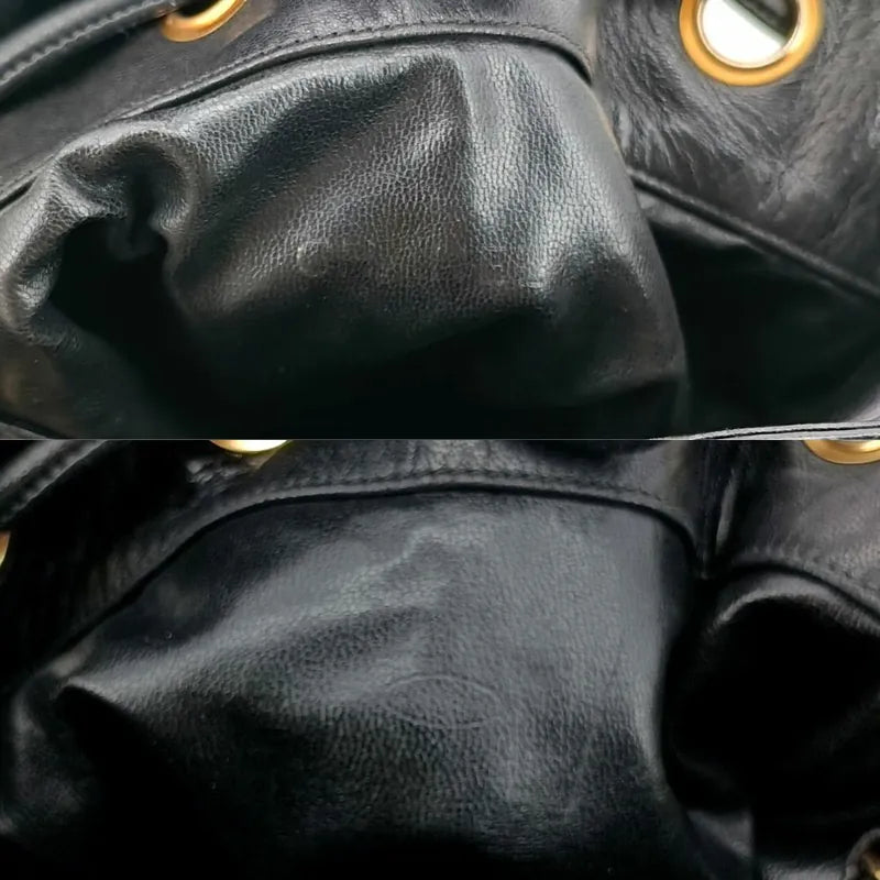 jah145-chanel-vintage-black-lambskin-gold-ball-bucket-bag
