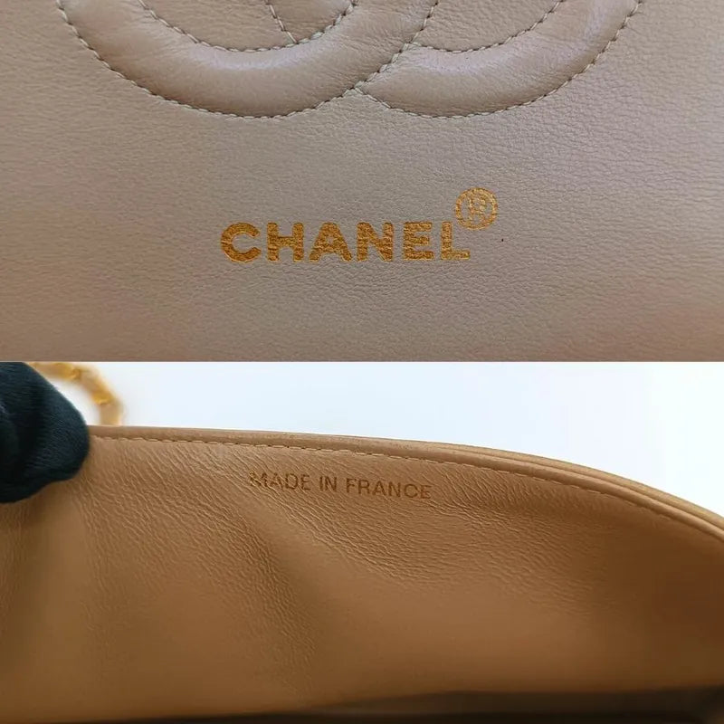 js537-chanel-vintage-beige-lambskin-25cm-classic-flap-bag
