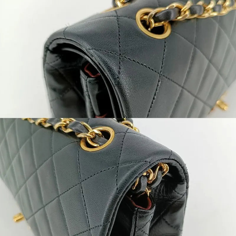 js520-chanel-vintage-black-lambskin-25cm-classic-flap-bag