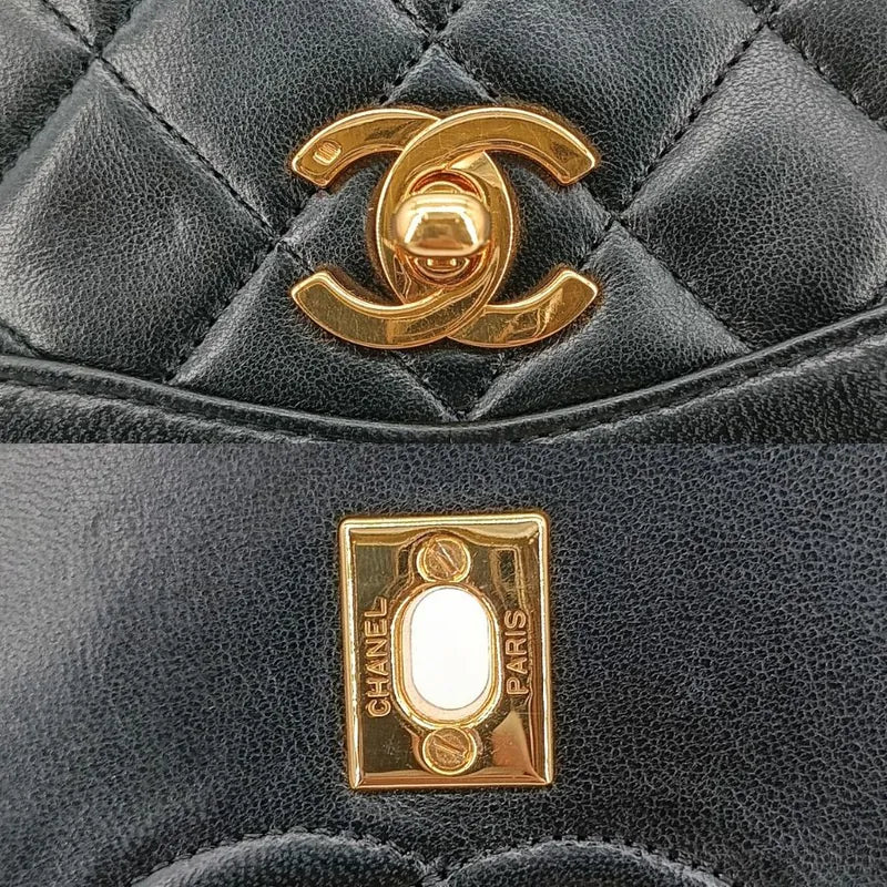 jt227-chanel-vintage-black-lambskin-quilted-flap-bag