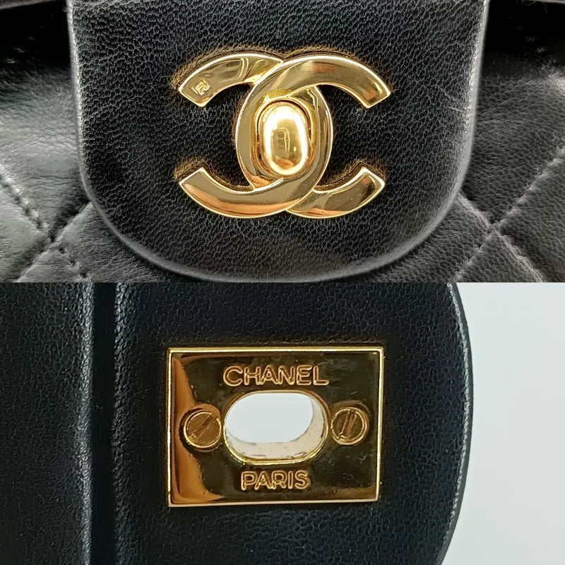 js520-chanel-vintage-black-lambskin-25cm-classic-flap-bag