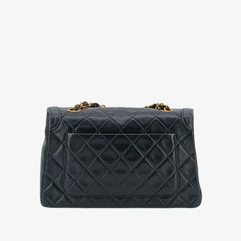 jt227-chanel-vintage-black-lambskin-quilted-flap-bag
