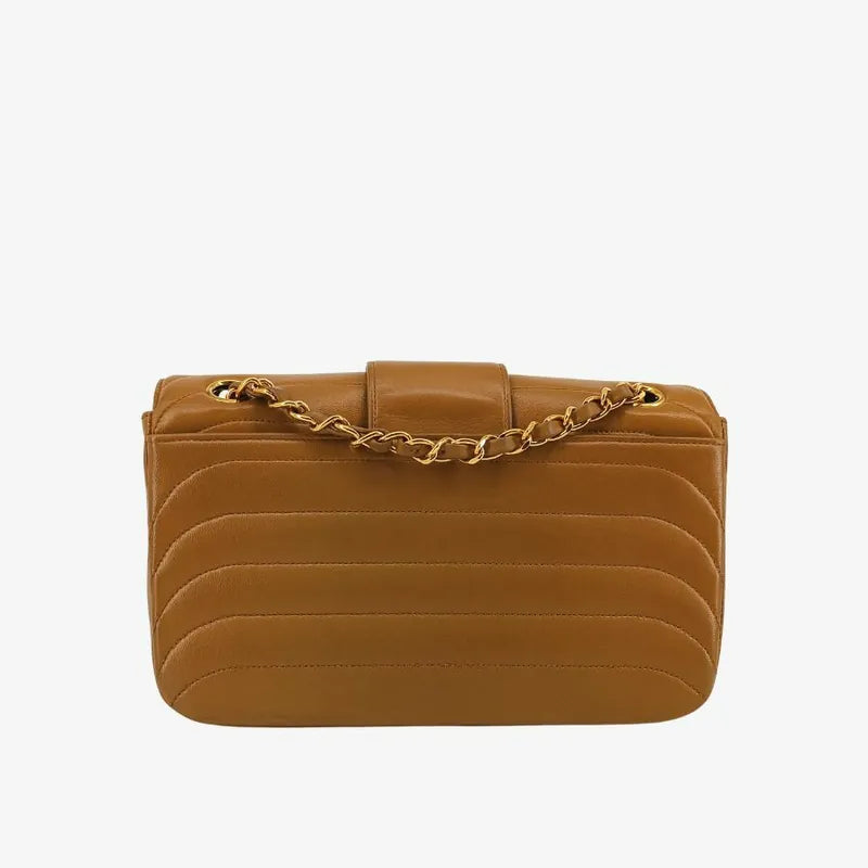 js500-chanel-vintage-light-brown-lambskin-horizontal-stripes-flap-bag