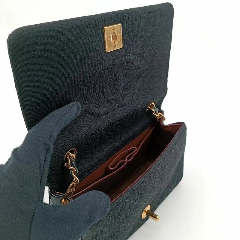 js716-chanel-vintage-black-cotton-lambskin-full-flap-bag