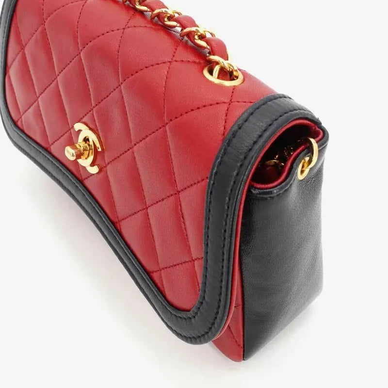 js002-chanel-vintage-bicolor-red-black-lambskin-quilted-flap-bag