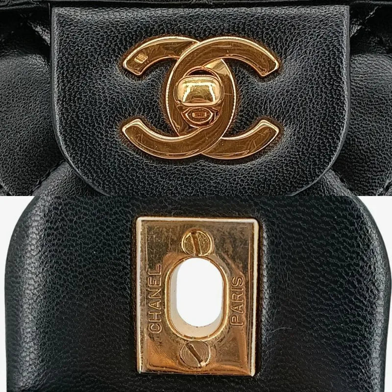 ra374-chanel-vintage-black-lambskin-25cm-flap-bag