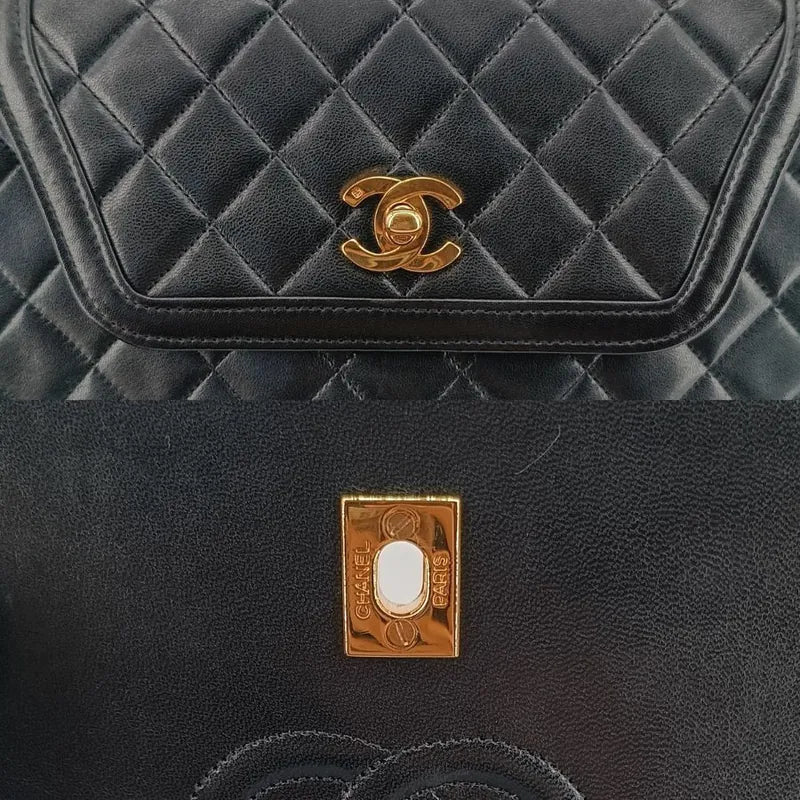 js078-chanel-vintage-black-lambskin-trapezoid-flap-bag