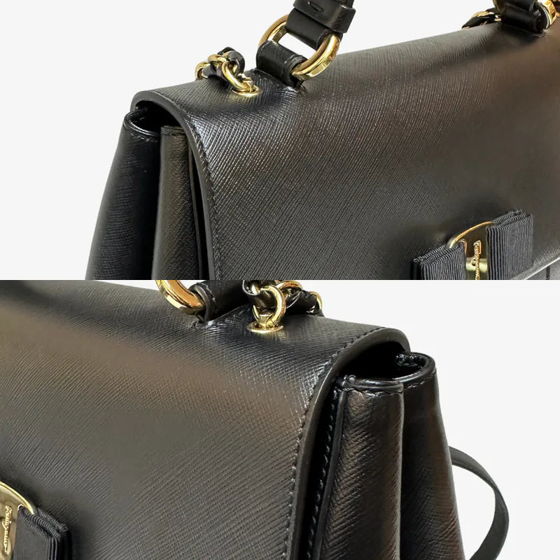 jx102-salvatore-ferragamo-vintage-black-caviar-leather-shoulder-bag