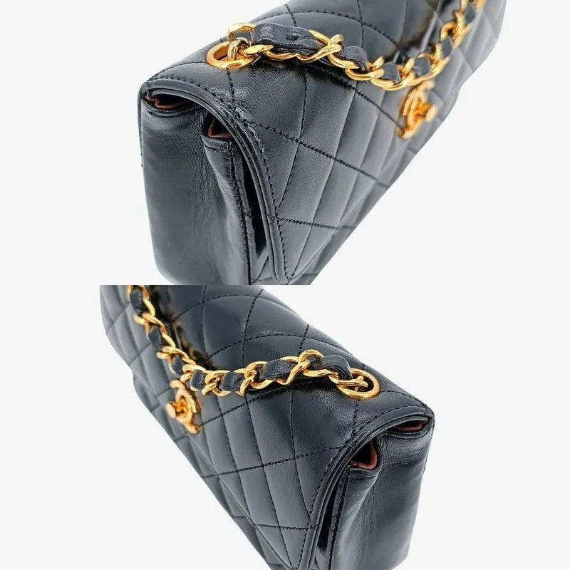 jah163-chanel-vintage-black-lambskin-flap-bag