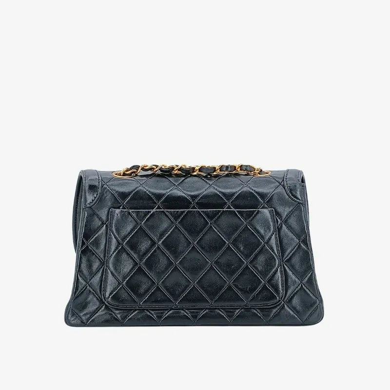 jt617-chanel-vintage-black-lambskin-quilted-flap-bag