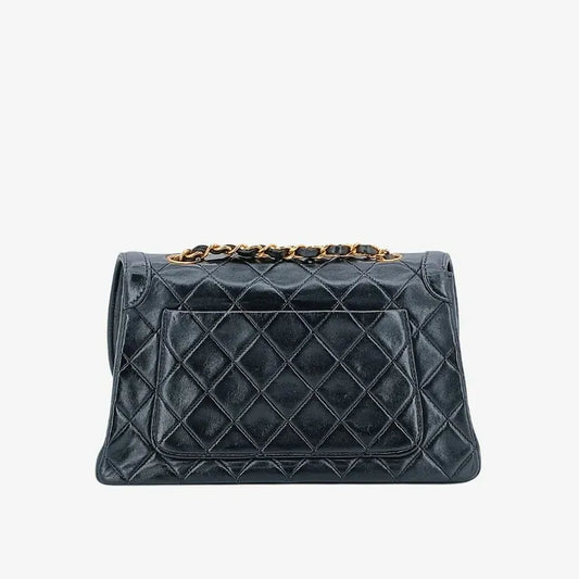 jt617-chanel-vintage-black-lambskin-quilted-flap-bag