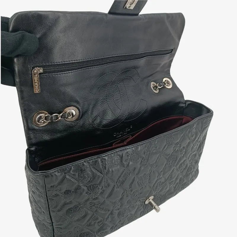c358-chanel-black-calfskin-lucky-charm-embossed-flap-bag