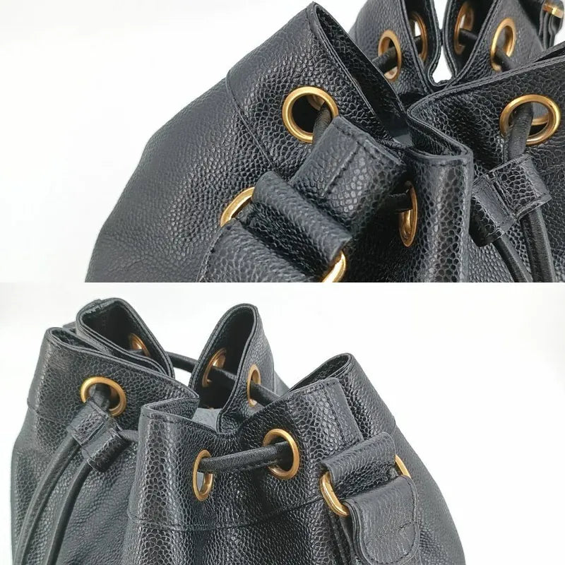 ra177-chanel-vintage-black-caviar-leather-gold-ball-bucket-bag