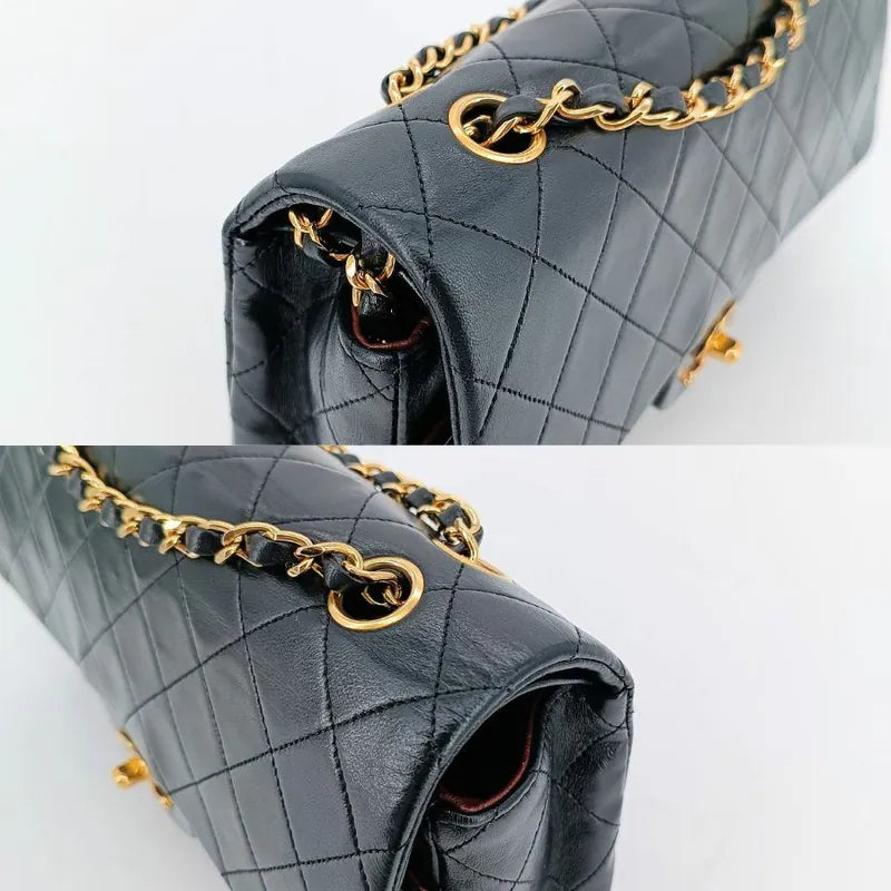 ju614-chanel-vintage-black-lambskin-25cm-classic-flap-bag