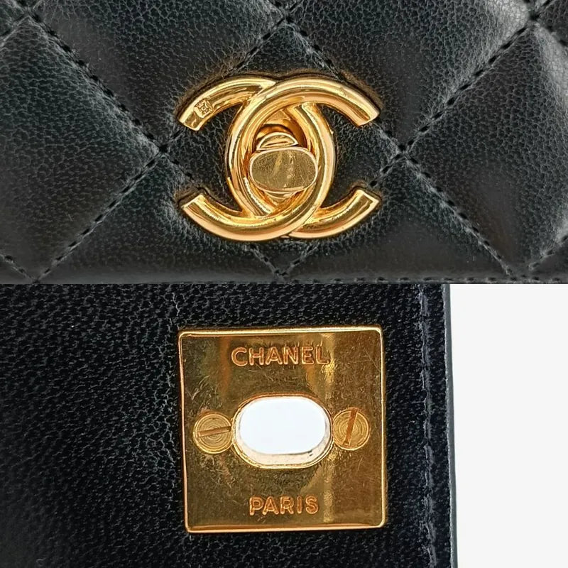 jah163-chanel-vintage-black-lambskin-flap-bag